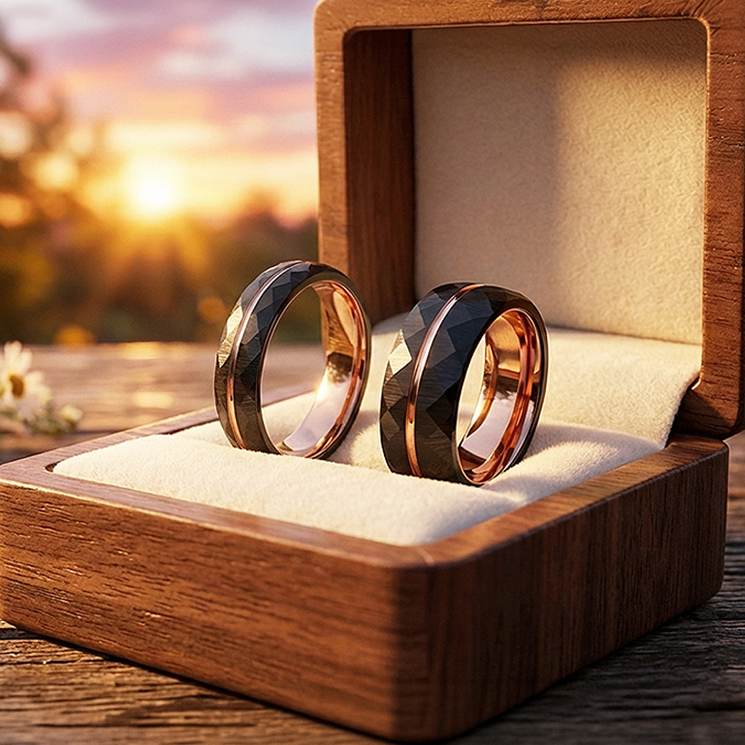 Chambers | Tungsten Couple Rings | Black Wedding Bands - Ring | Singapore Jewellery, Wedding Rings & Gifts | Same Day Delivery | Tiara.com.sg