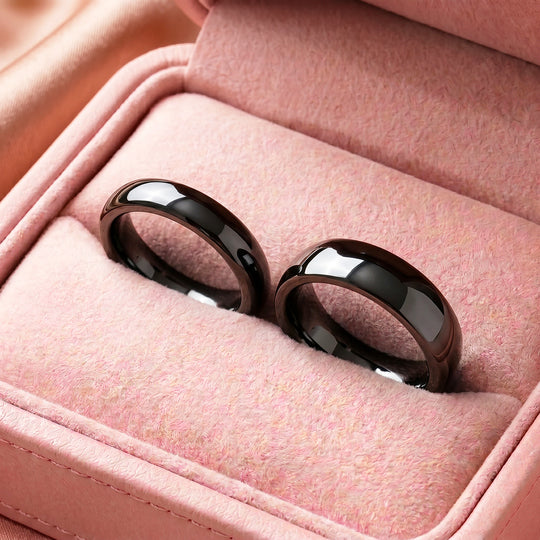 Classic Black Couple Rings | Matching Black Stainless Steel Couple Rings