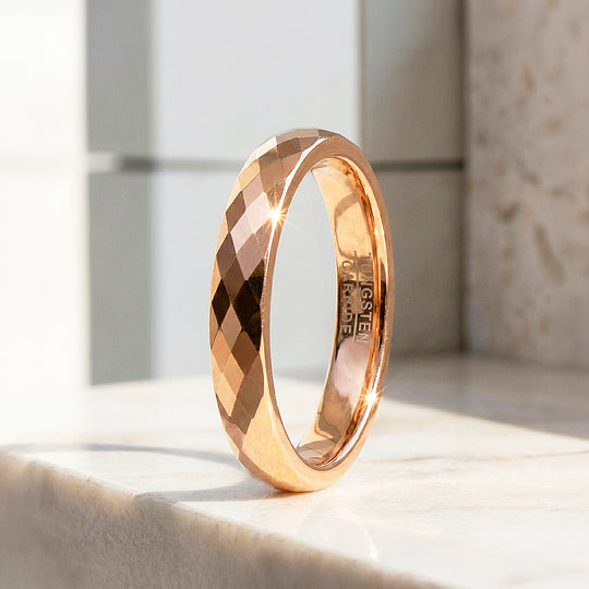 Cuppycake | Faceted Rose Gold Tungsten Carbide