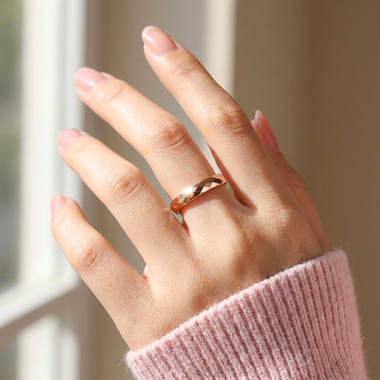 Cuppycake | Faceted Rose Gold Tungsten Carbide