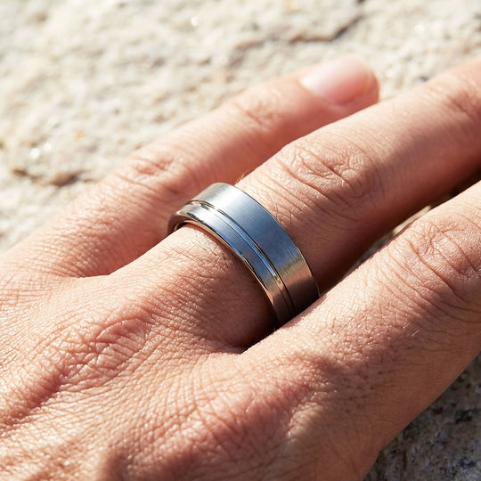 Edge Brushed Tungsten Carbide Ring - Ring | Singapore Jewellery, Wedding Rings &amp; Gifts | Same Day Delivery | Tiara.com.sg