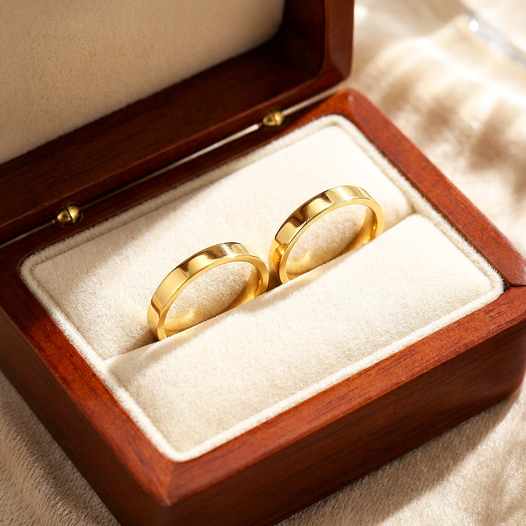 Eternal Link Gold | High-Polished Classic Flat Wedding Band