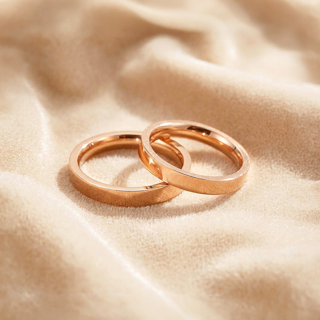 Eternal Link Rose Gold | High-Polished Classic Flat Wedding Band