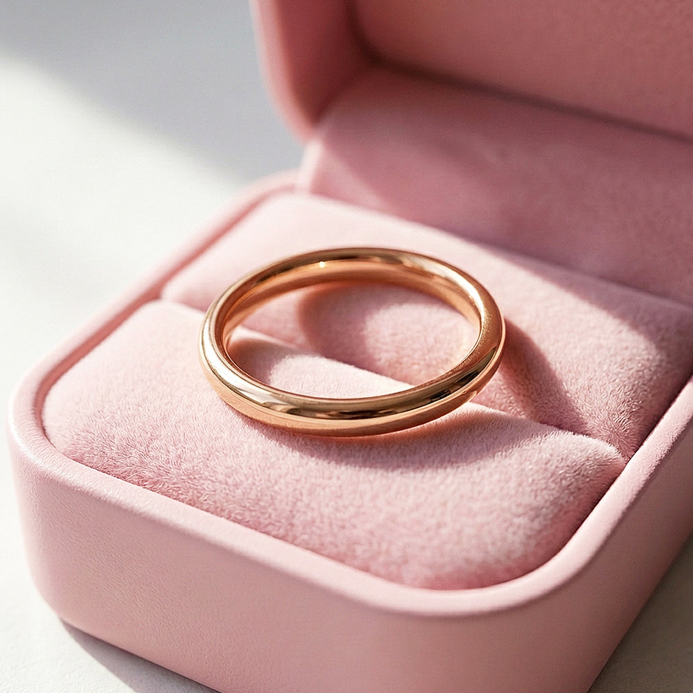 Eternal Rose Gold Polished Tungsten Carbide Ring