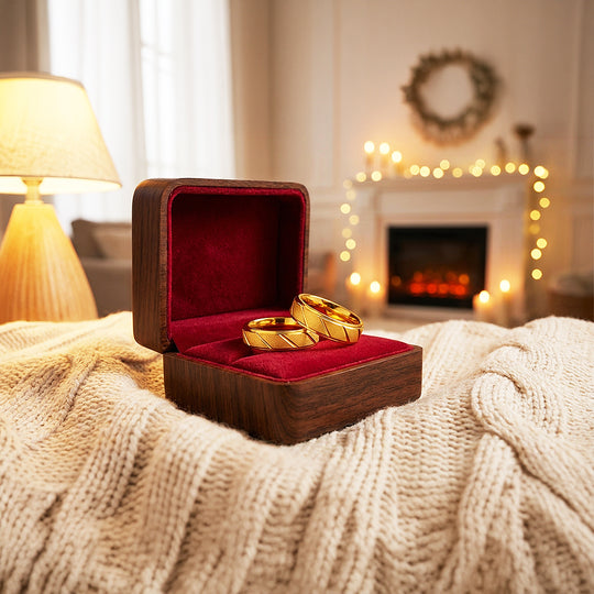 Golden Sand | Tungsten Couple Rings | Gold Wedding Bands - Ring | Singapore Jewellery, Wedding Rings &amp; Gifts | Same Day Delivery | Tiara.com.sg