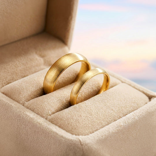 Granite | Brushed Tungsten Couple Rings | Black, Silver or Gold Wedding Bands