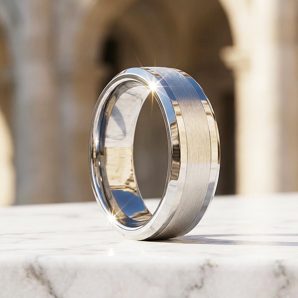 Harold Brushed Tungsten Carbide Ring - Ring | Singapore Jewellery, Wedding Rings & Gifts | Same Day Delivery | Tiara.com.sg