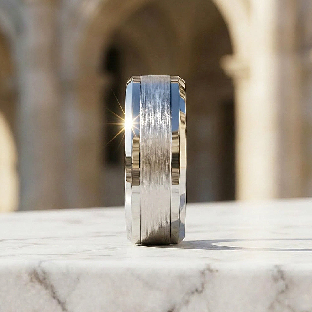 Harold Brushed Tungsten Carbide Ring - Ring | Singapore Jewellery, Wedding Rings &amp; Gifts | Same Day Delivery | Tiara.com.sg