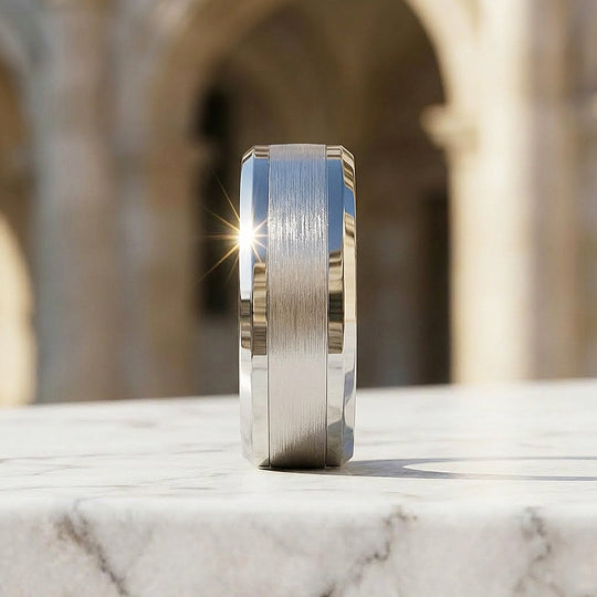 Harold Brushed Tungsten Carbide Ring - Ring | Singapore Jewellery, Wedding Rings &amp; Gifts | Same Day Delivery | Tiara.com.sg