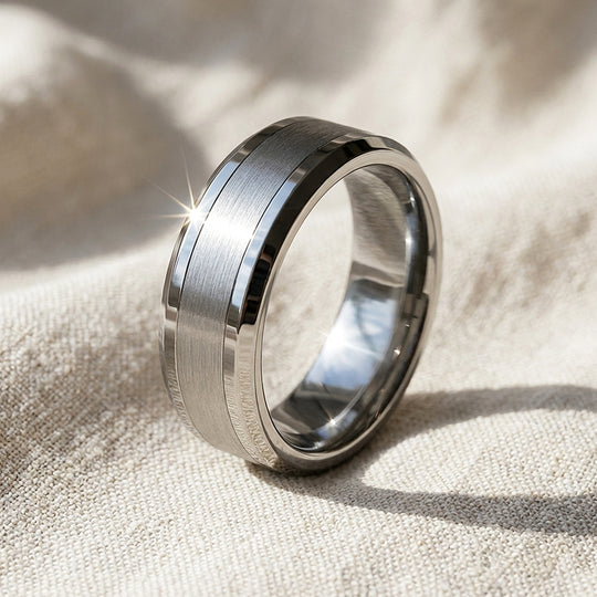 Harold Brushed Tungsten Carbide Ring - Ring | Singapore Jewellery, Wedding Rings &amp; Gifts | Same Day Delivery | Tiara.com.sg