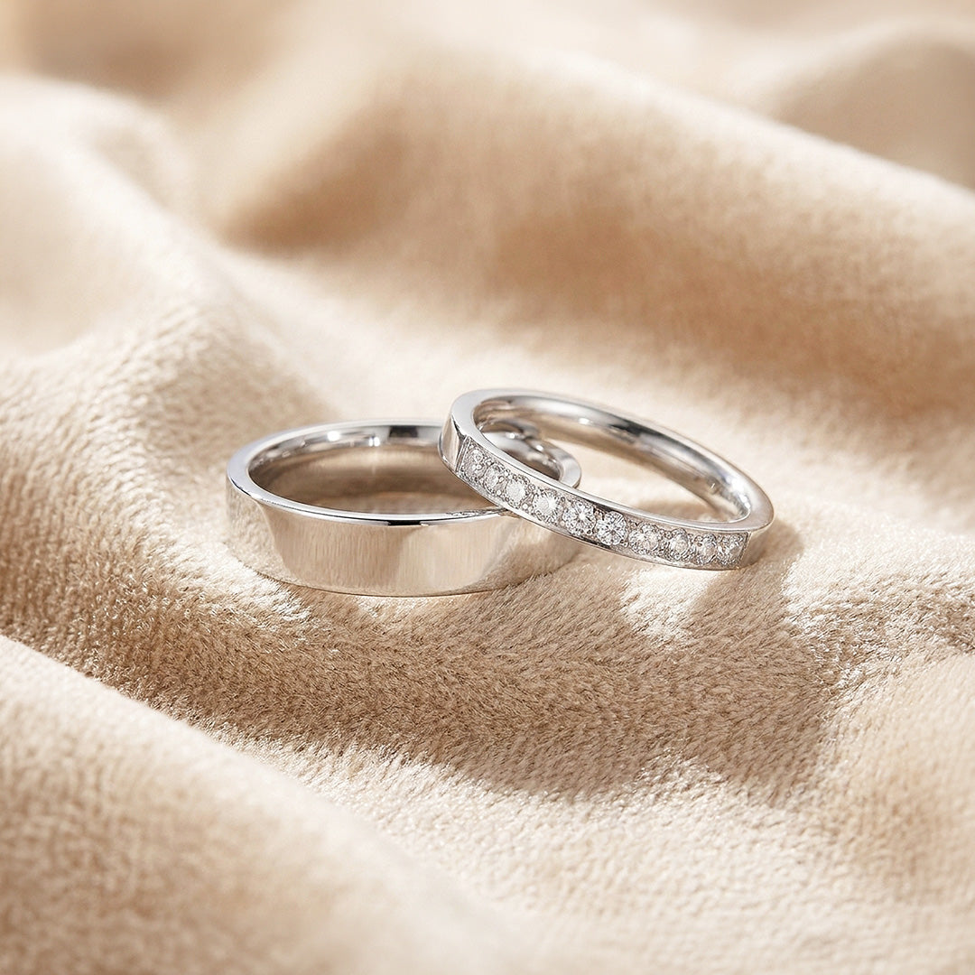 Lennan | Pavé &amp; Minimalist Wedding Band