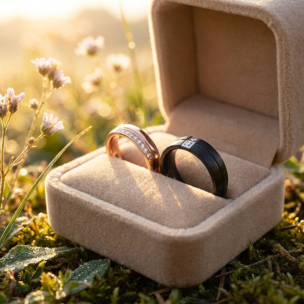 Life Time | Brushed Center Groove Flush-Set Solitaire Wedding Band