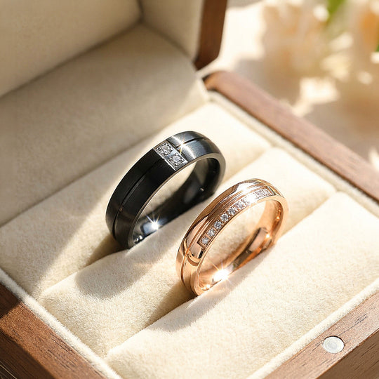 Life Time | Brushed Center Groove Flush-Set Solitaire Wedding Band