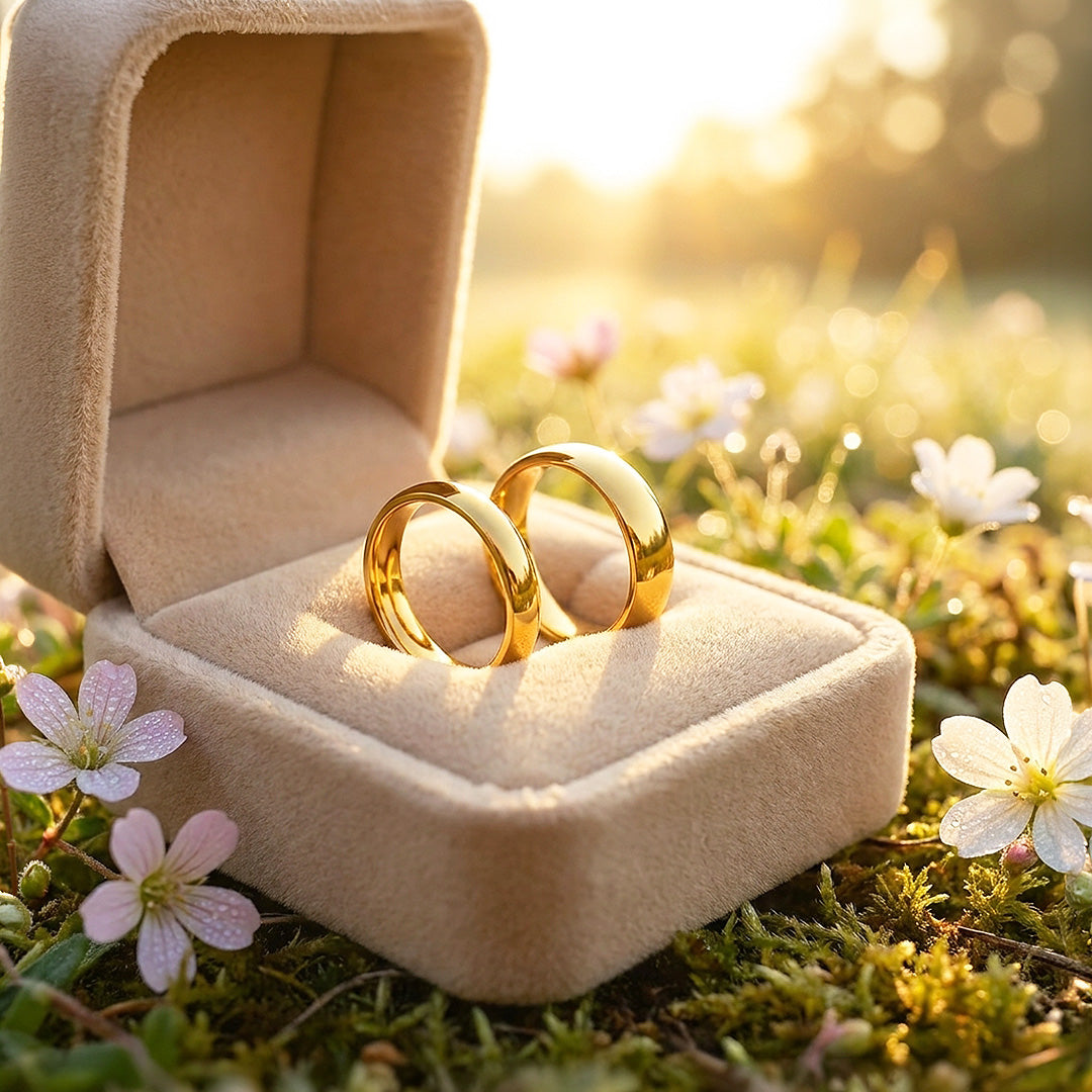Lumi Bands Gold | High-Polished Classic Dome Wedding Band