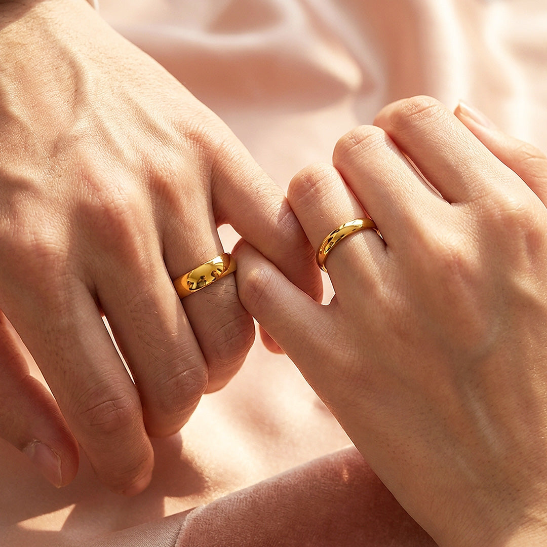 Lumi Bands Gold | High-Polished Classic Dome Wedding Band