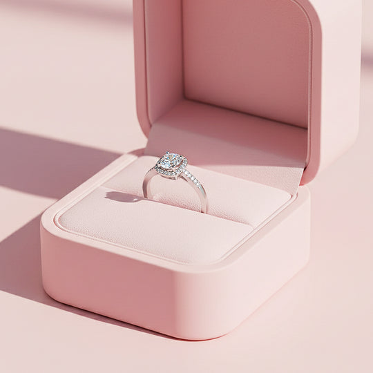 Cushion Halo Engagement Ring | White Gold | Luxe1901 - Ring | Singapore Jewellery, Wedding Rings &amp; Gifts | Same Day Delivery | Tiara.com.sg