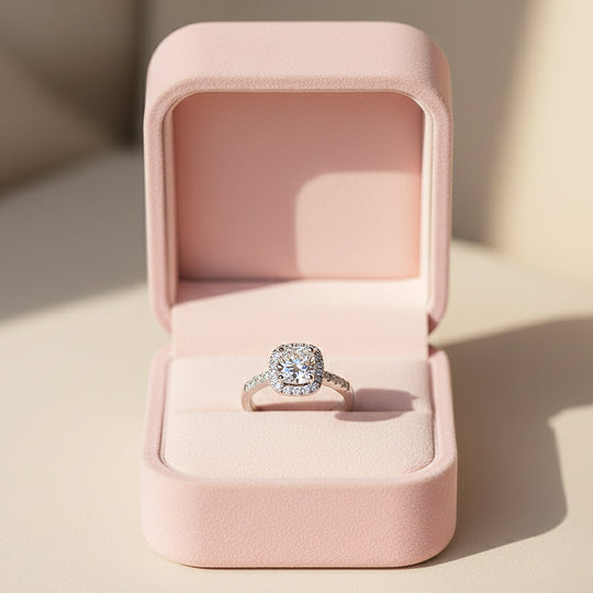 Cushion Halo Engagement Ring | White Gold | Luxe1901 - Ring | Singapore Jewellery, Wedding Rings &amp; Gifts | Same Day Delivery | Tiara.com.sg