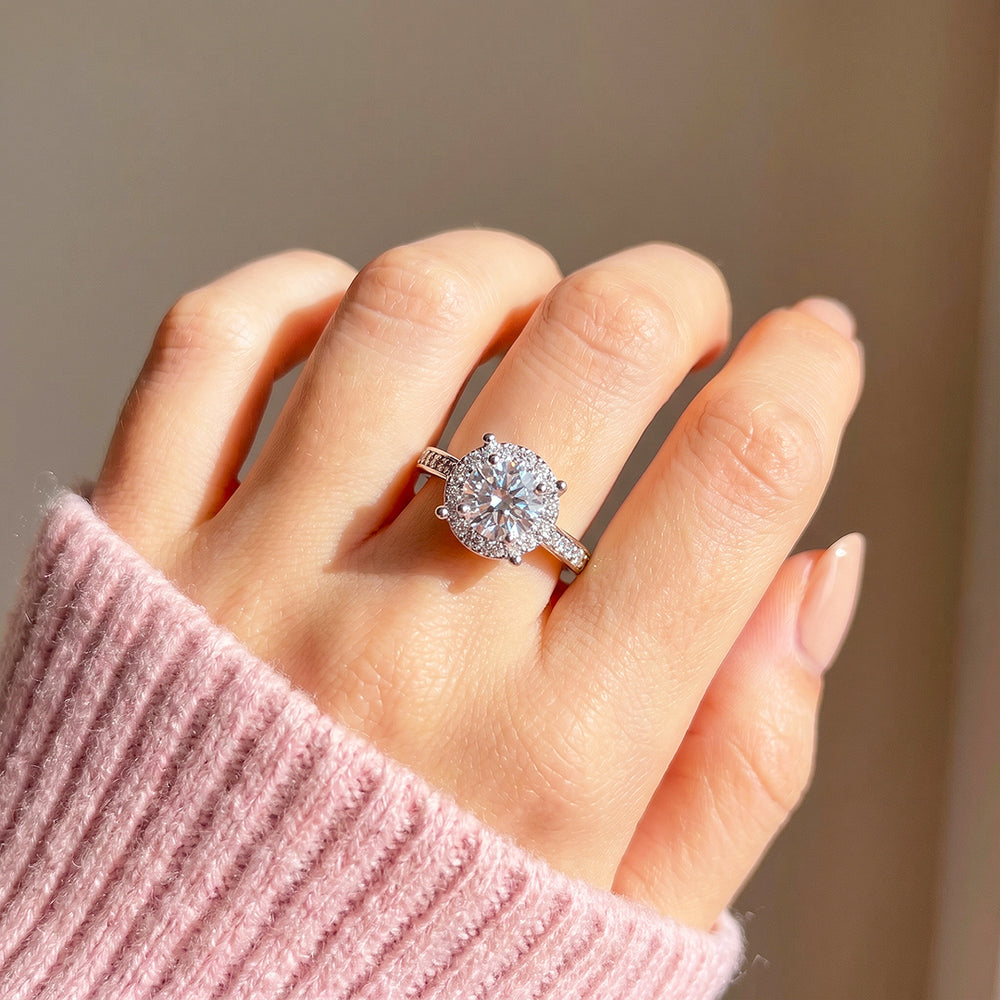 Classic Halo Split Shank Ring | Women's Ring | Luxe1913 - Last Few Pieces❗