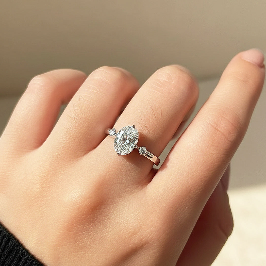 Round Three Stone Engagement Ring | Adjustable | Luxe1971 - new designs | Singapore Jewellery, Wedding Rings & Gifts | Same Day Delivery | Tiara.com.sg