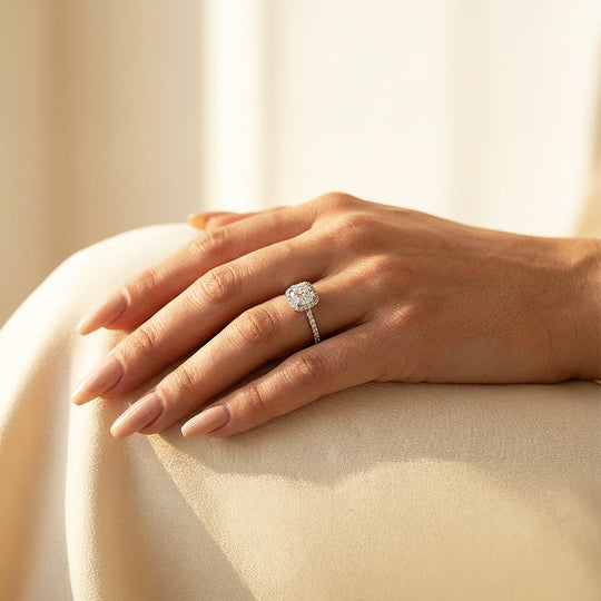 Cushion Halo Engagement Ring | Luxe1986 - new designs | Singapore Jewellery, Wedding Rings &amp; Gifts | Same Day Delivery | Tiara.com.sg