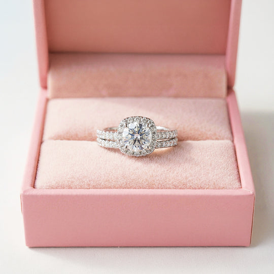 Cushion Halo Bridal Ring Set | Luxe1988 - new designs | Singapore Jewellery, Wedding Rings &amp; Gifts | Same Day Delivery | Tiara.com.sg