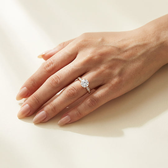 Round Solitaire Pink Accent Engagement Ring | Luxe1989 - new designs | Singapore Jewellery, Wedding Rings &amp; Gifts | Same Day Delivery | Tiara.com.sg