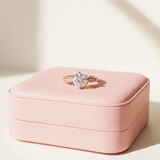 Round Solitaire Pink Accent Engagement Ring | Luxe1989 - new designs | Singapore Jewellery, Wedding Rings &amp; Gifts | Same Day Delivery | Tiara.com.sg