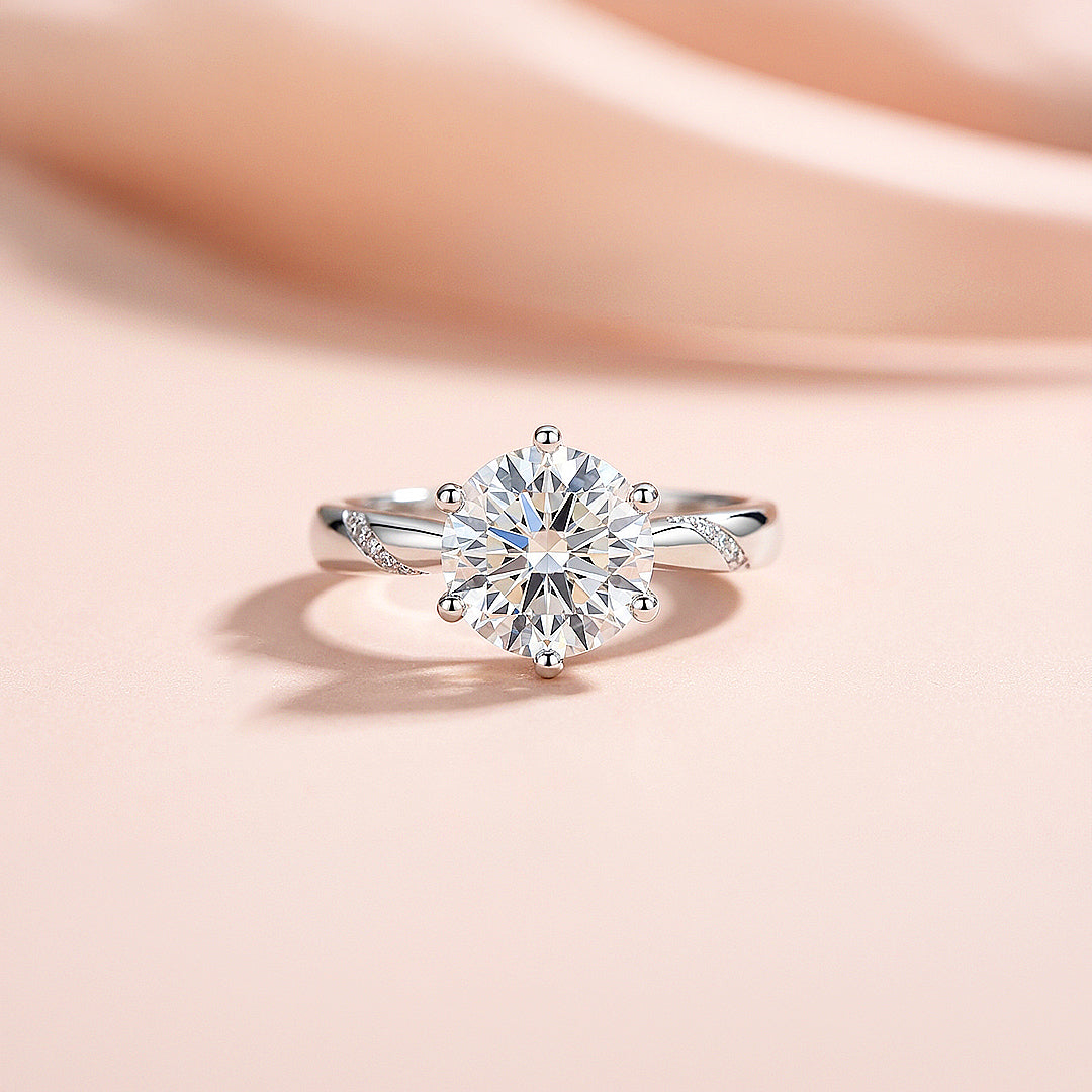 Round Solitaire Twisted Band Engagement Ring | Luxe1992 - new designs | Singapore Jewellery, Wedding Rings &amp; Gifts | Same Day Delivery | Tiara.com.sg