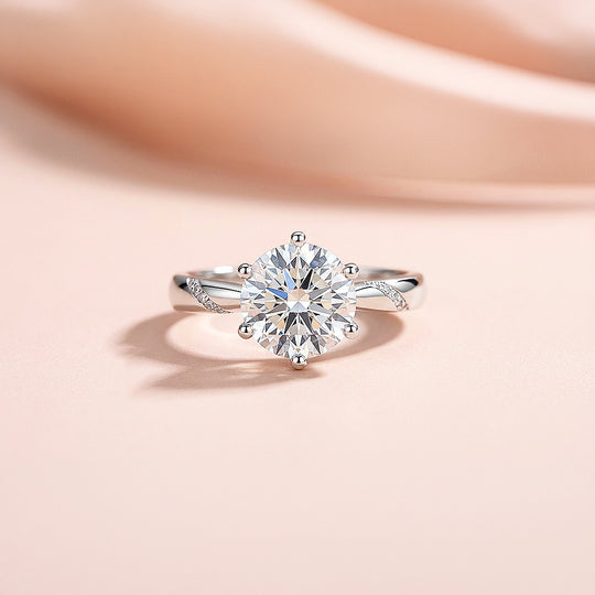 Round Solitaire Twisted Band Engagement Ring | Luxe1992 - new designs | Singapore Jewellery, Wedding Rings &amp; Gifts | Same Day Delivery | Tiara.com.sg