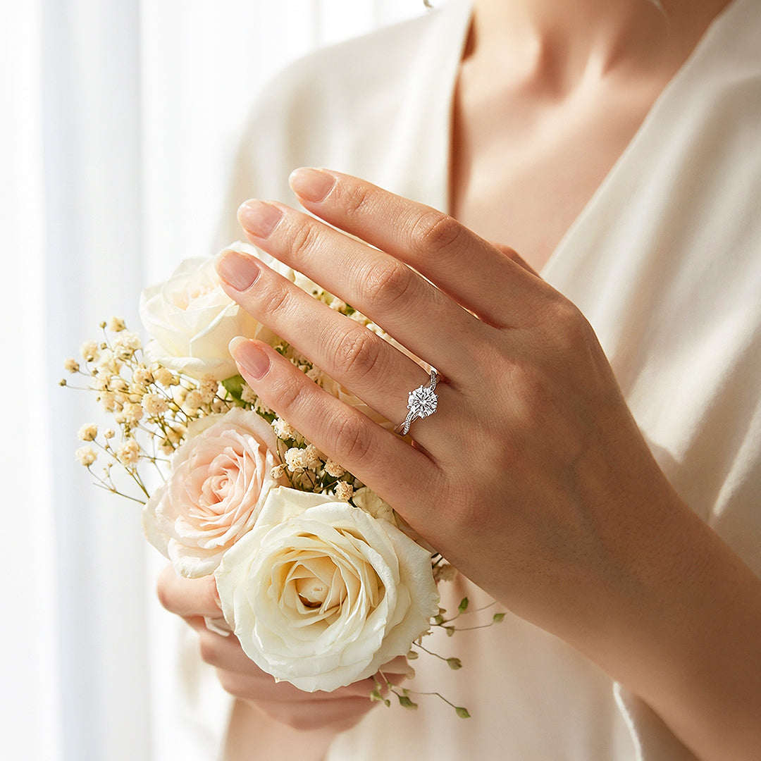 Round Solitaire Twisted Band Engagement Ring | Luxe1992 - new designs | Singapore Jewellery, Wedding Rings &amp; Gifts | Same Day Delivery | Tiara.com.sg