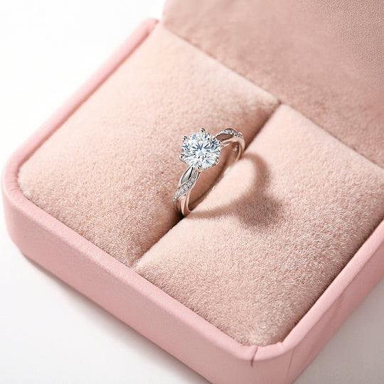 Round Solitaire Twisted Band Engagement Ring | Luxe1992 - new designs | Singapore Jewellery, Wedding Rings &amp; Gifts | Same Day Delivery | Tiara.com.sg