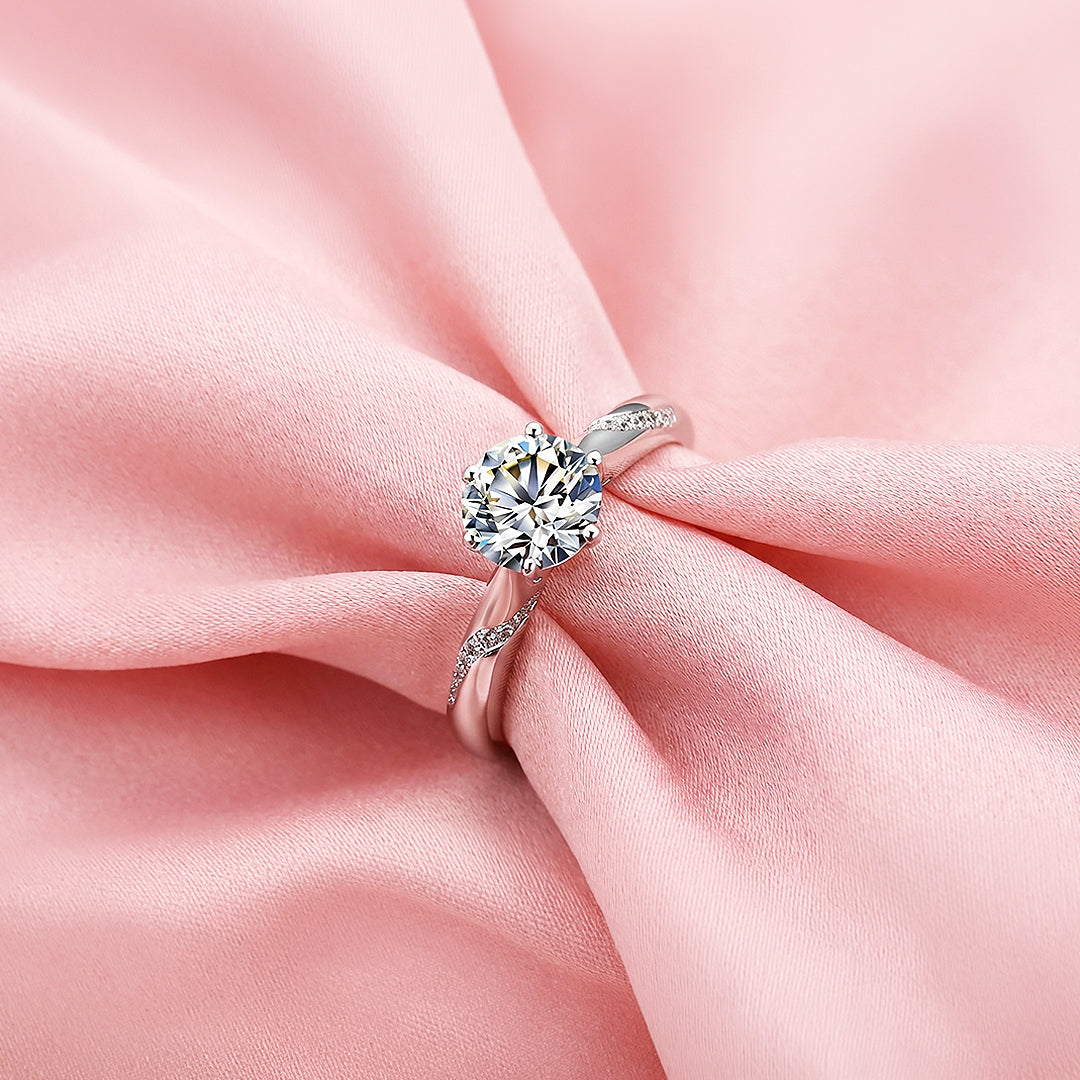 Round Solitaire Twisted Band Engagement Ring | Luxe1992 - new designs | Singapore Jewellery, Wedding Rings &amp; Gifts | Same Day Delivery | Tiara.com.sg