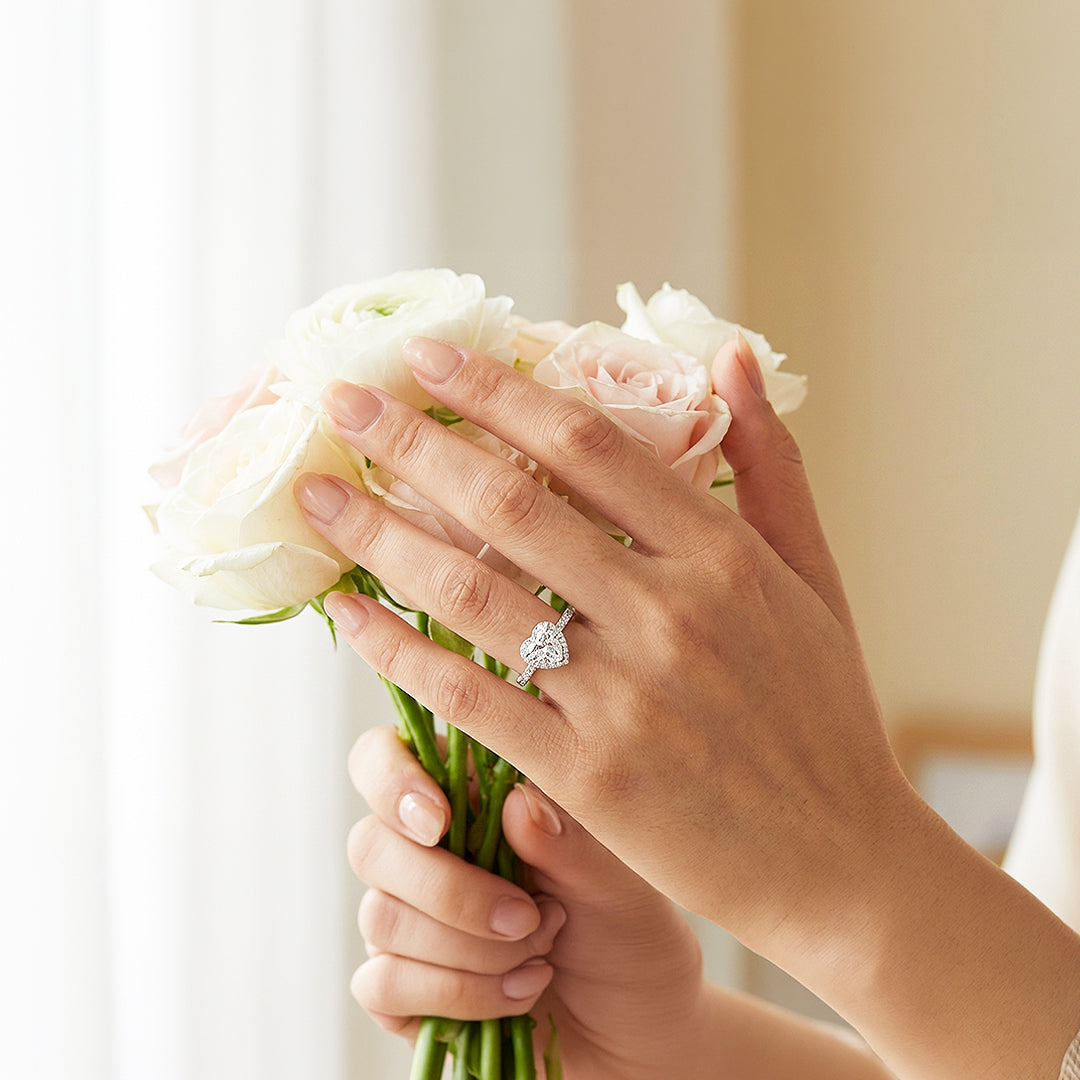 Heart Halo Engagement Ring | Luxe1993 - new designs | Singapore Jewellery, Wedding Rings & Gifts | Same Day Delivery | Tiara.com.sg