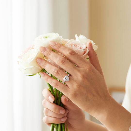 Heart Halo Engagement Ring | Luxe1993 - new designs | Singapore Jewellery, Wedding Rings &amp; Gifts | Same Day Delivery | Tiara.com.sg