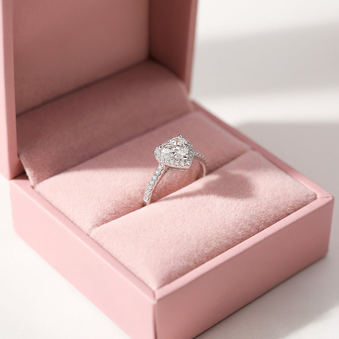 Heart Halo Engagement Ring | Luxe1993 - new designs | Singapore Jewellery, Wedding Rings &amp; Gifts | Same Day Delivery | Tiara.com.sg