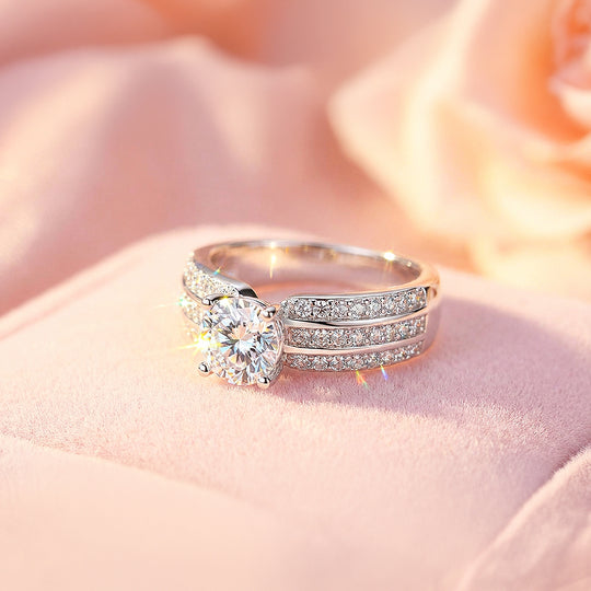 Round Solitaire Triple Band Engagement Ring | Luxe1994 - new designs | Singapore Jewellery, Wedding Rings &amp; Gifts | Same Day Delivery | Tiara.com.sg