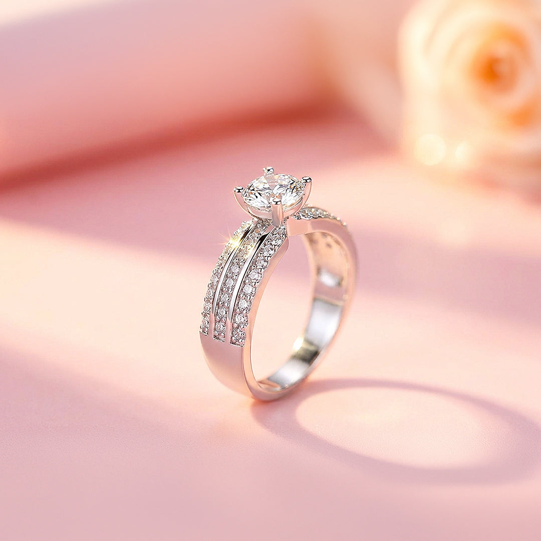 Round Solitaire Triple Band Engagement Ring | Luxe1994 - new designs | Singapore Jewellery, Wedding Rings &amp; Gifts | Same Day Delivery | Tiara.com.sg