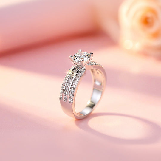 Round Solitaire Triple Band Engagement Ring | Luxe1994 - new designs | Singapore Jewellery, Wedding Rings &amp; Gifts | Same Day Delivery | Tiara.com.sg