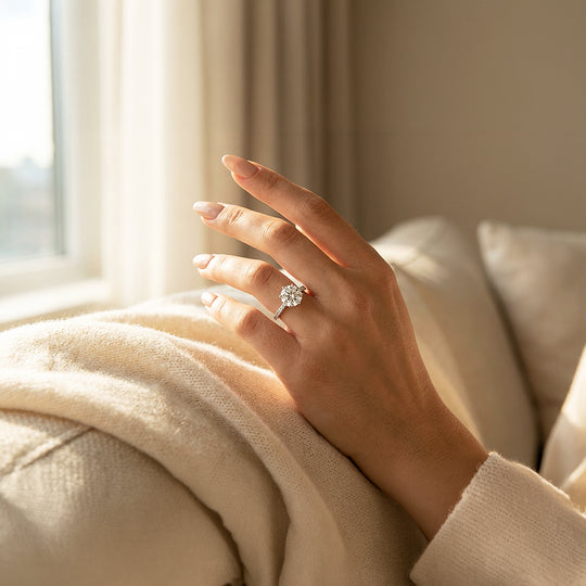 Round Solitaire Halo Engagement Ring | Luxe1999 - new designs | Singapore Jewellery, Wedding Rings &amp; Gifts | Same Day Delivery | Tiara.com.sg