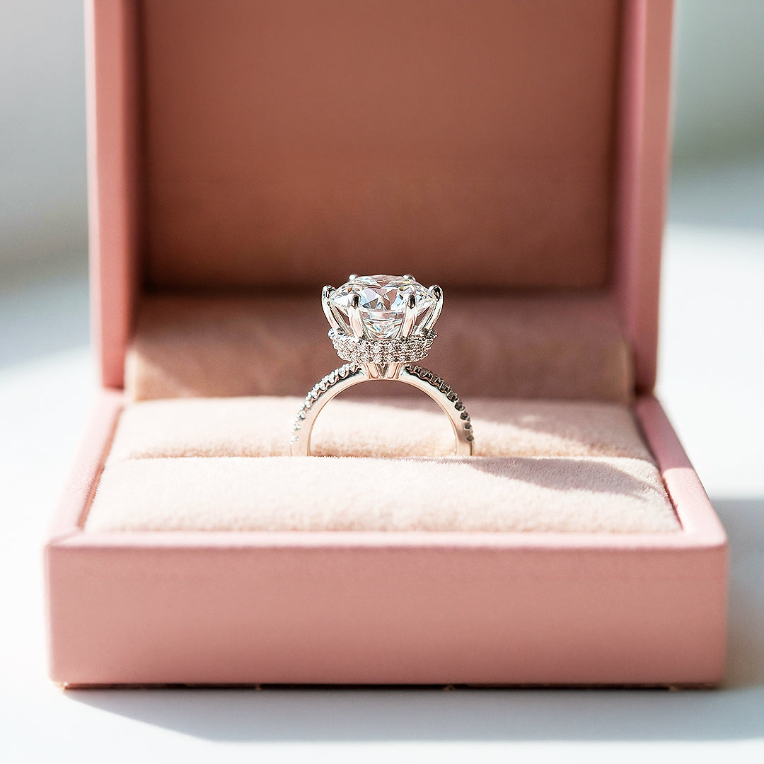 Round Solitaire Halo Engagement Ring | Luxe1999 - new designs | Singapore Jewellery, Wedding Rings &amp; Gifts | Same Day Delivery | Tiara.com.sg
