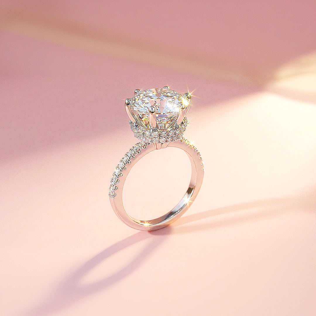 Round Solitaire Halo Engagement Ring | Luxe1999 - new designs | Singapore Jewellery, Wedding Rings &amp; Gifts | Same Day Delivery | Tiara.com.sg