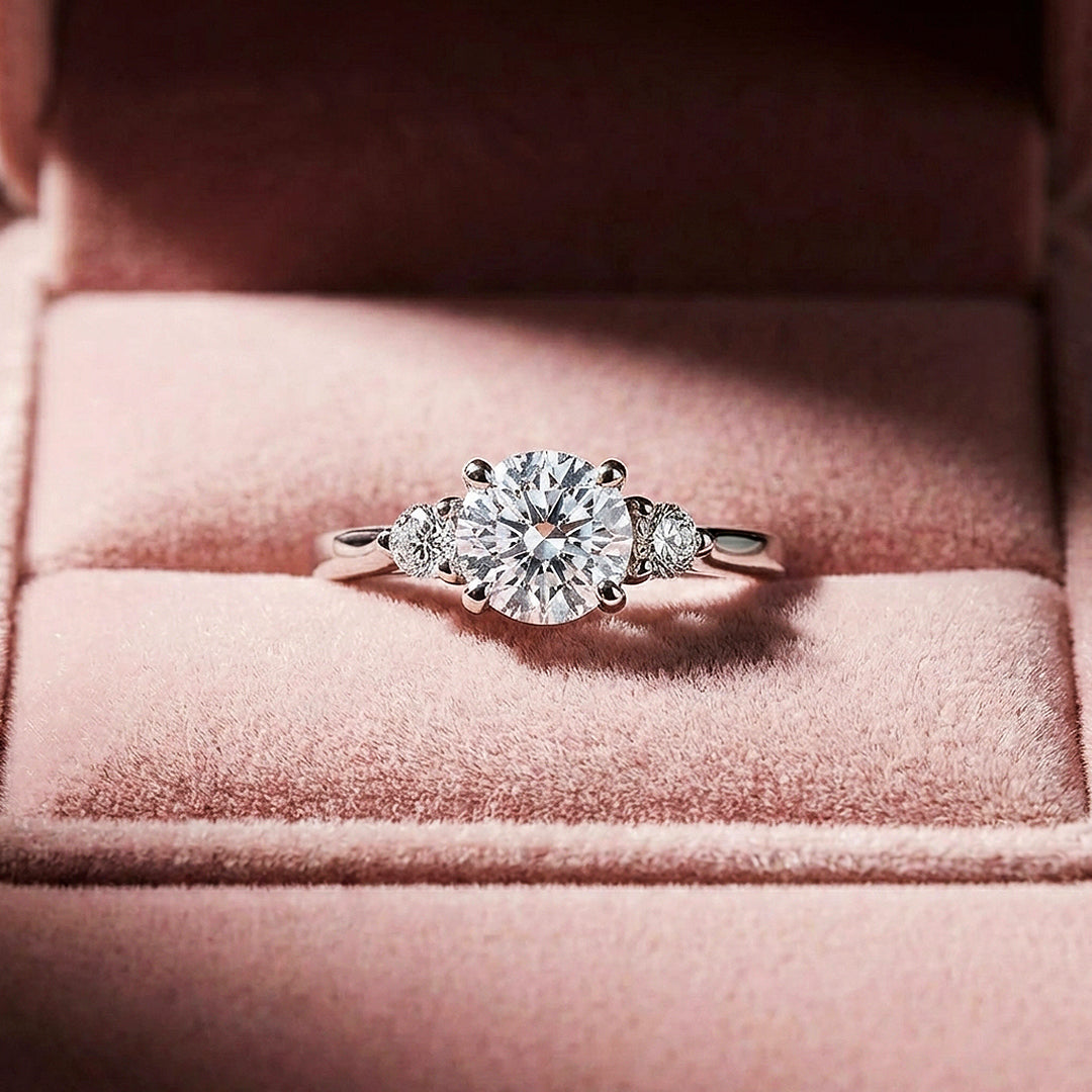Round Trilogy Engagement Ring | Luxe2005 - new designs | Singapore Jewellery, Wedding Rings & Gifts | Same Day Delivery | Tiara.com.sg