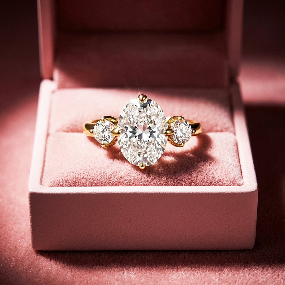 Oval Cut Three-Stone Engagement Ring | Classic Trilogy Setting | Luxe2012 - new designs | Singapore Jewellery, Wedding Rings &amp; Gifts | Same Day Delivery | Tiara.com.sg