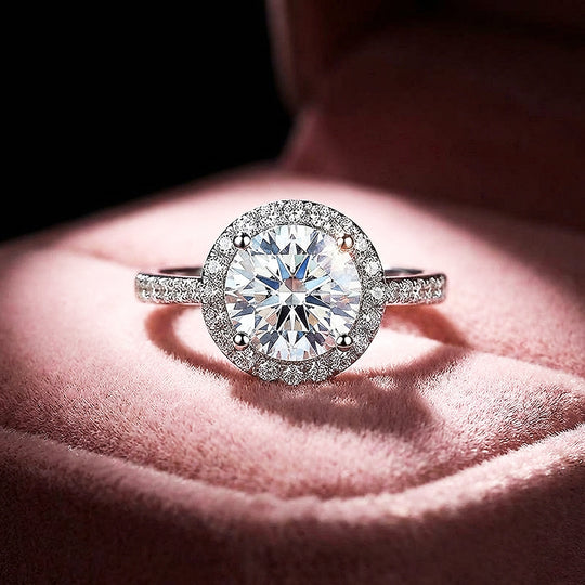 Round Halo Engagement Ring | White Gold | Luxe1888 - Ring | Singapore Jewellery, Wedding Rings &amp; Gifts | Same Day Delivery | Tiara.com.sg