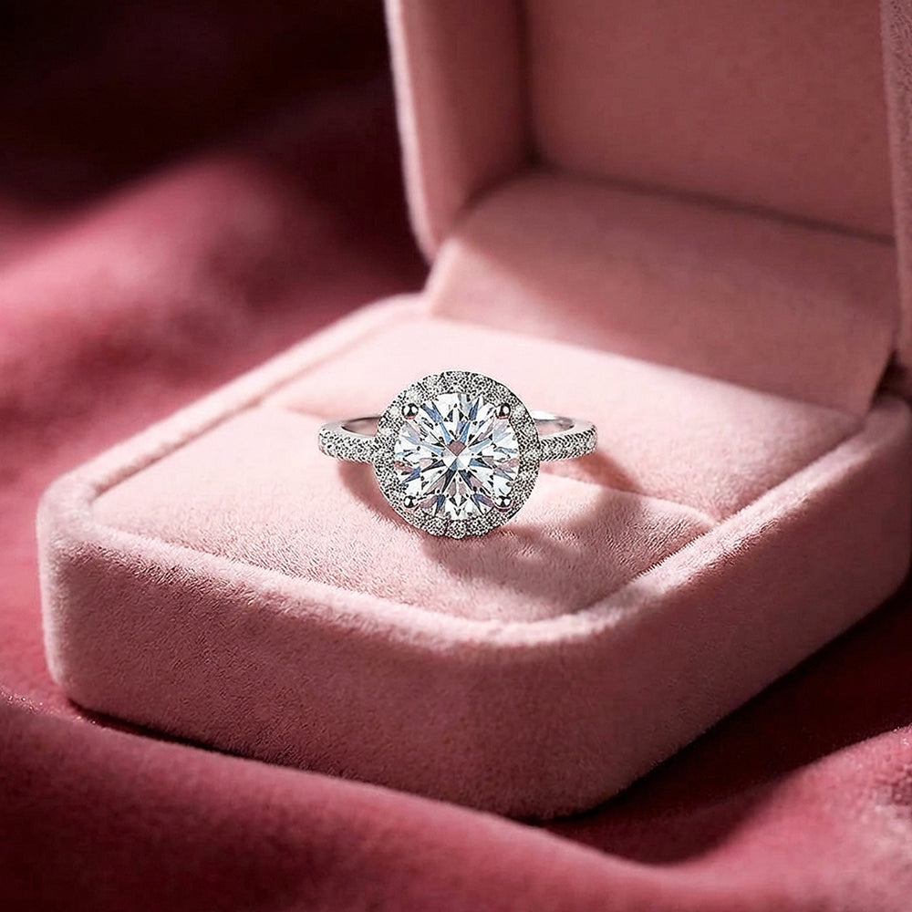 Round Halo Engagement Ring | White Gold | Luxe1888 - Ring | Singapore Jewellery, Wedding Rings & Gifts | Same Day Delivery | Tiara.com.sg