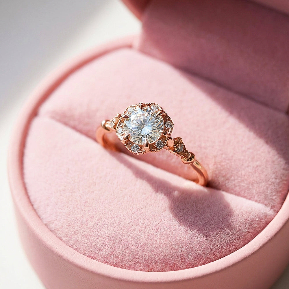 Round Brilliant Vintage Halo Engagement Ring | Luxe2021 - Ring | Singapore Jewellery, Wedding Rings & Gifts | Same Day Delivery | Tiara.com.sg