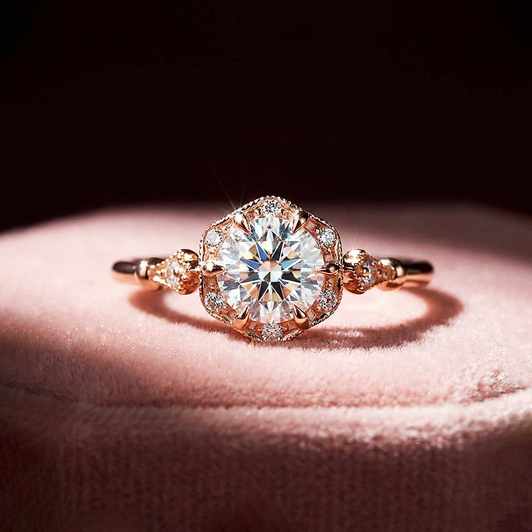 Round Brilliant Vintage Halo Engagement Ring | Luxe2021 - Ring | Singapore Jewellery, Wedding Rings &amp; Gifts | Same Day Delivery | Tiara.com.sg
