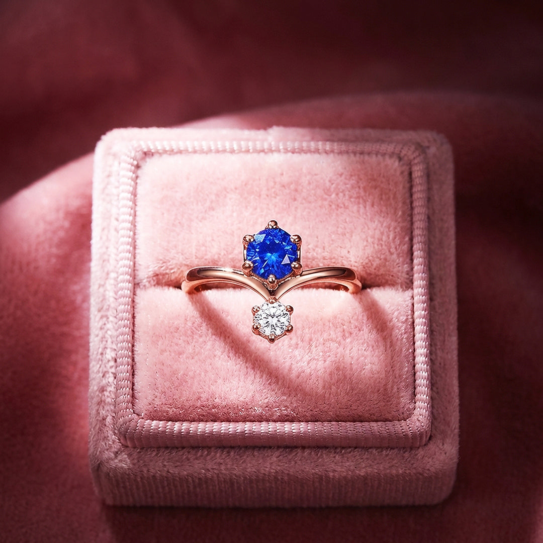 Toi et Moi Sapphire Blue Engagement Ring | Luxe2023 - Ring | Singapore Jewellery, Wedding Rings & Gifts | Same Day Delivery | Tiara.com.sg