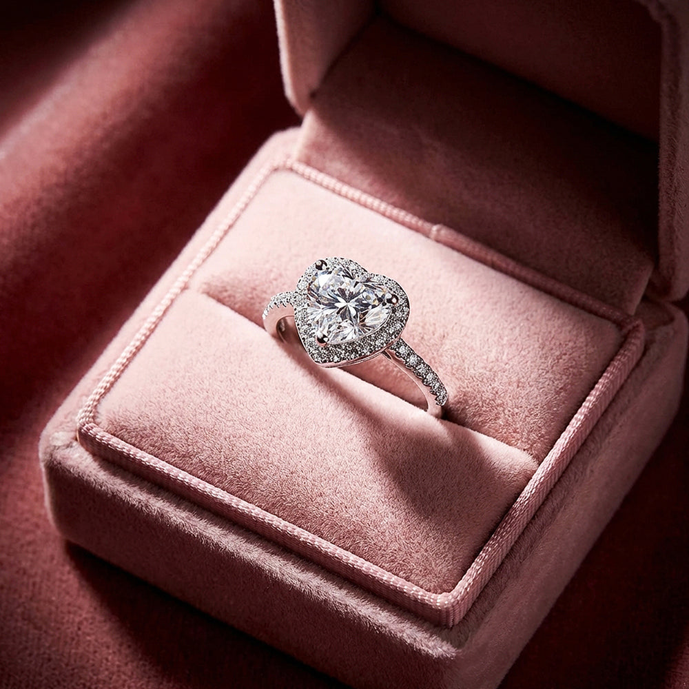 Heart Cut Halo Engagement Ring in White Gold | Luxe2028 - Ring | Singapore Jewellery, Wedding Rings & Gifts | Same Day Delivery | Tiara.com.sg