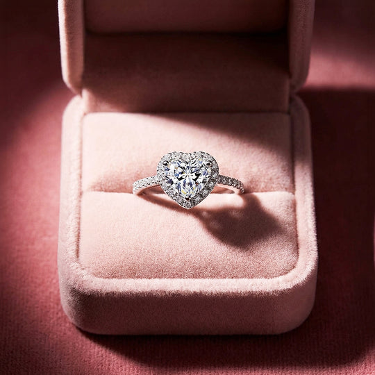 Heart Cut Halo Engagement Ring in White Gold | Luxe2028 - Ring | Singapore Jewellery, Wedding Rings &amp; Gifts | Same Day Delivery | Tiara.com.sg